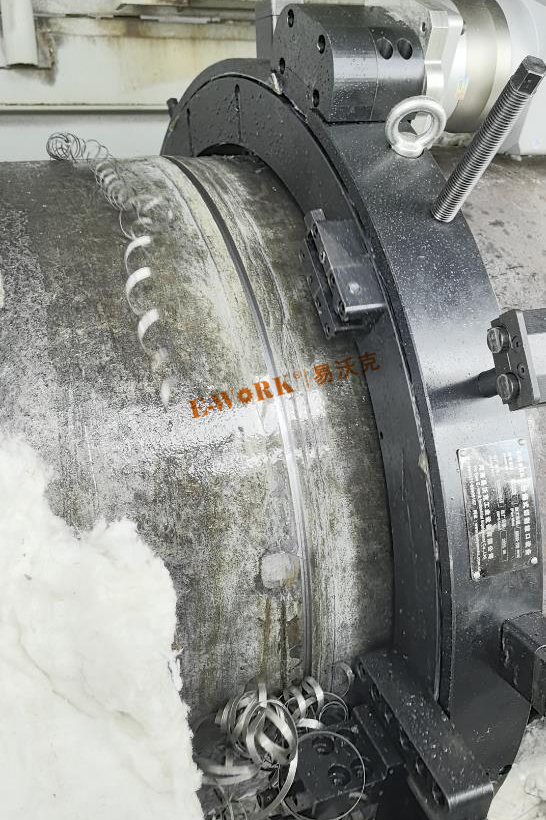 720mm*50mm P20材質鍋爐管道切割坡口現場